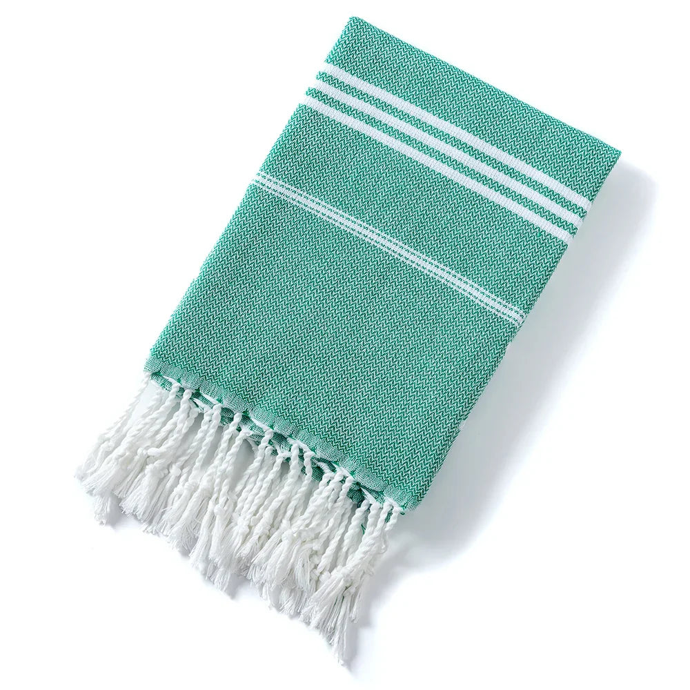 Colorful Beach Towels with Tassels, Striped Bath Towels