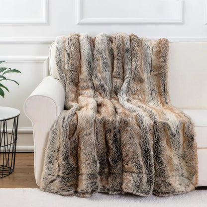 Plush Faux Fur Blanket - Soft and Warm Throw