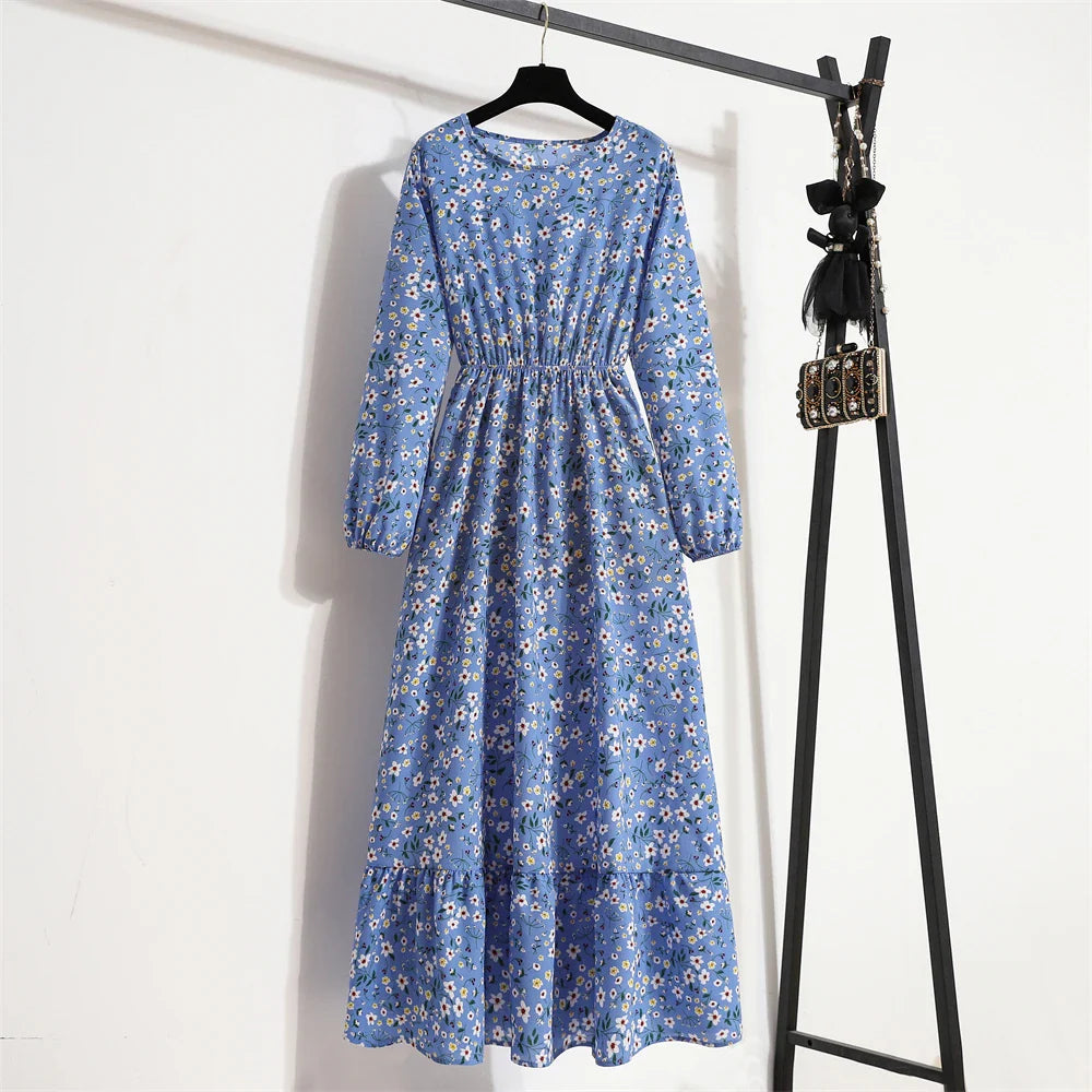 Sapphire Floral Maxi Dress | Long Sleeve Maxi Dress for Women-4