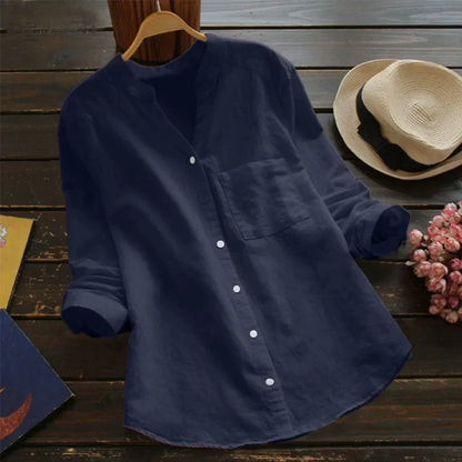 Ladies Classic V-Neck Button Top