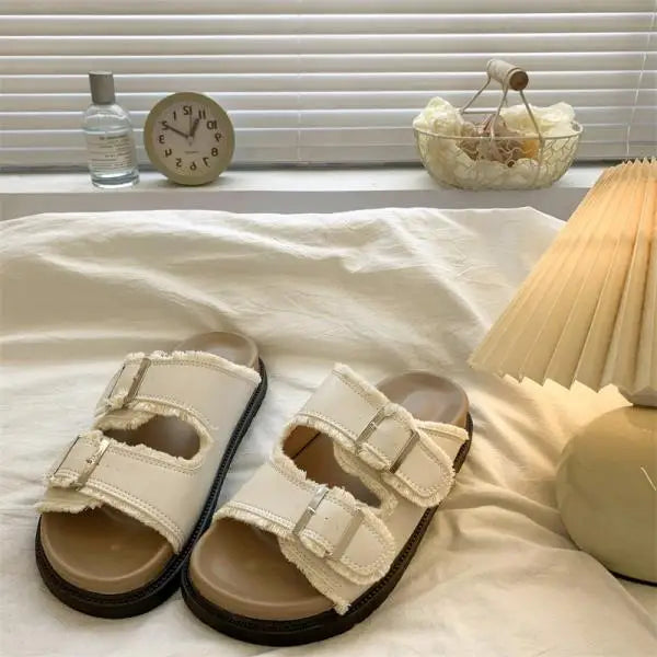 Comfortable Buckle Slide Sandal - Soft Everyday Shoes