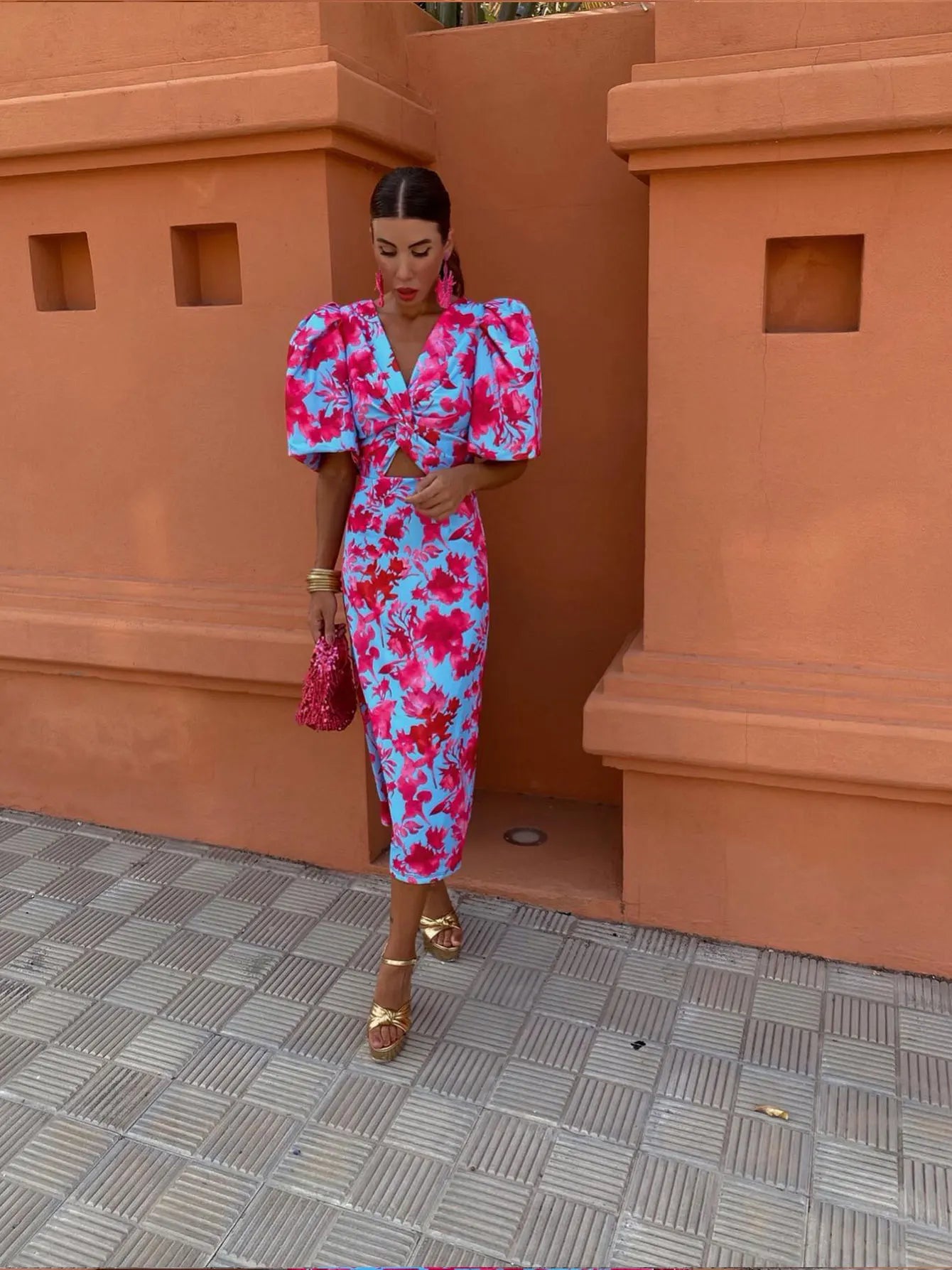 Marla | Floral Maxi Dress for Women - Soft Fabric, Long Sleeve-3