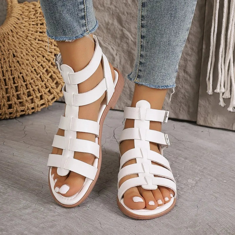 Ladies Buckle Strap Flat Summer Sandals