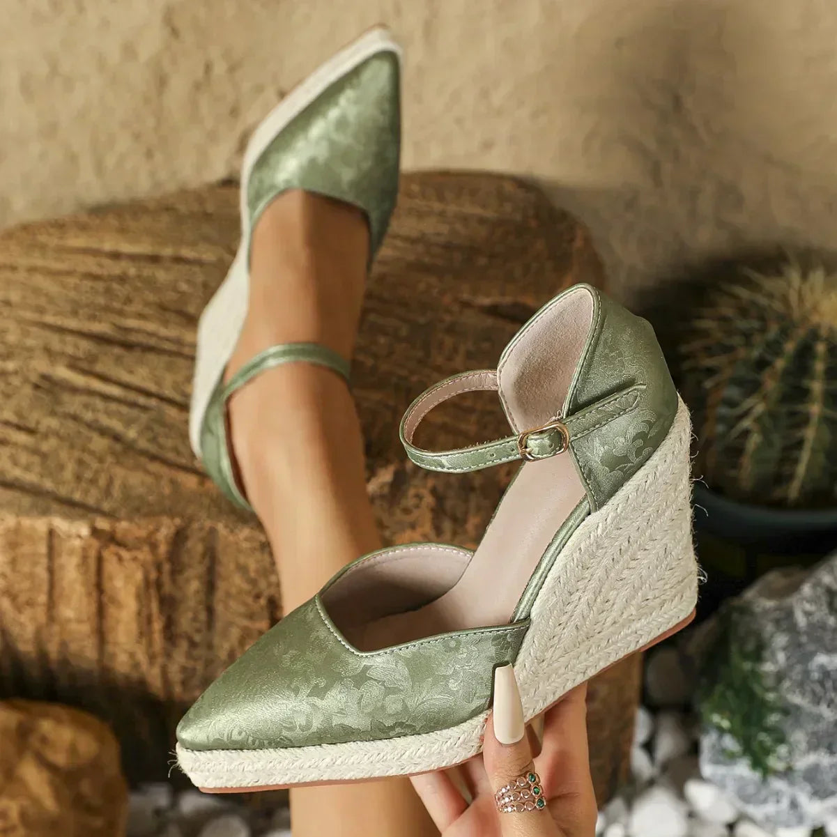 Comfortable Canvas Wedge Sandals for Women Summer