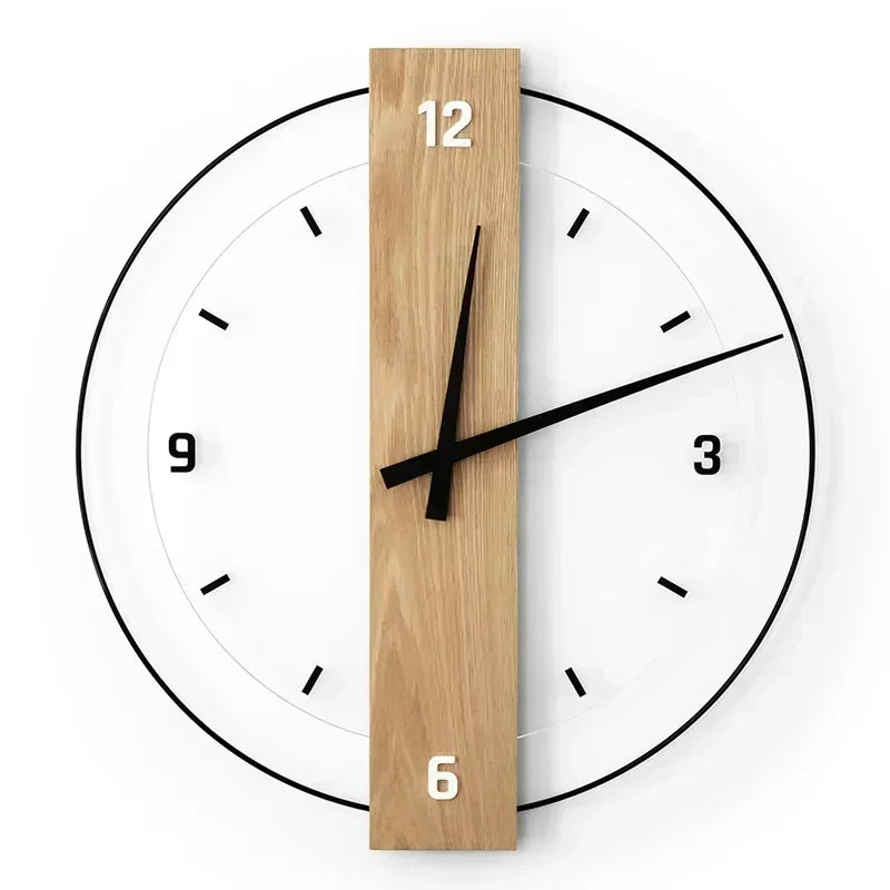 Quiet Wood Wall Clock with Silent Sweep Movement