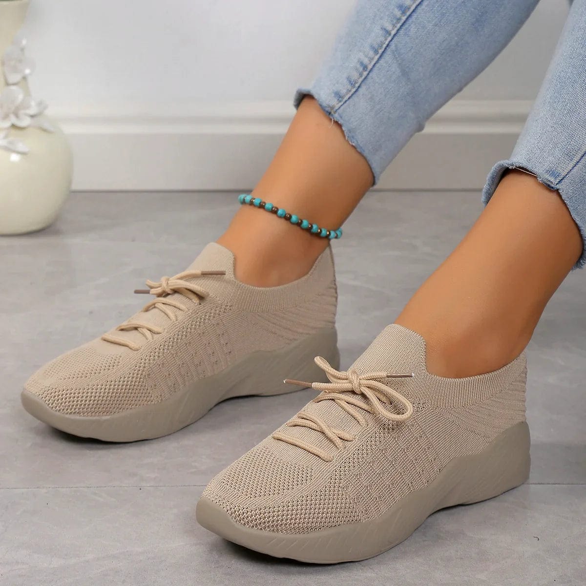Lara Comfort Shoes - Stretch Knitted Fabric, Orthopedic Support for Standing All Day-4