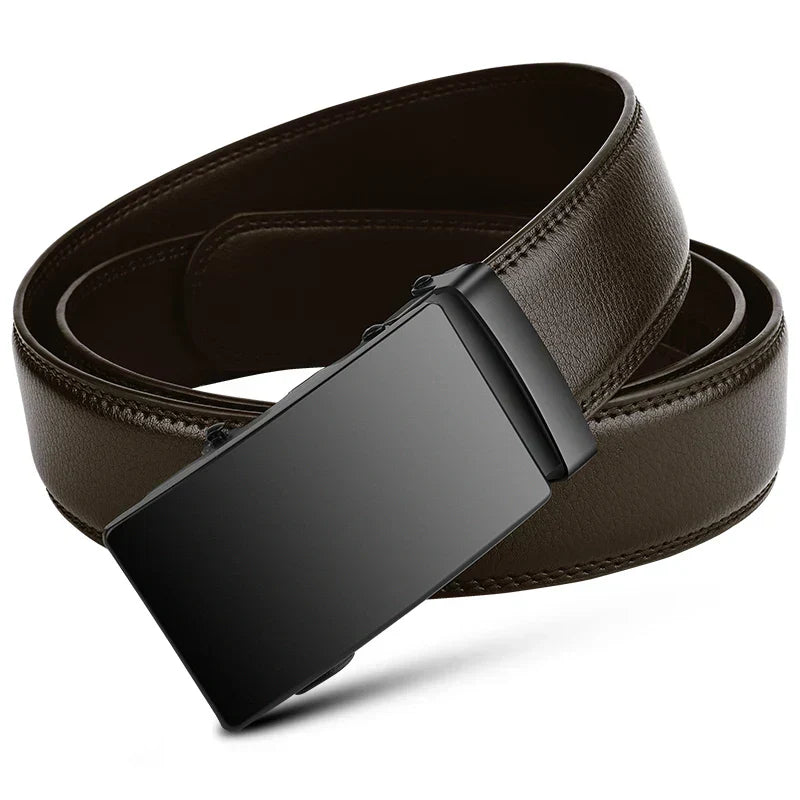 High Quality Leather Belt - Classic Metal Buckle for Men