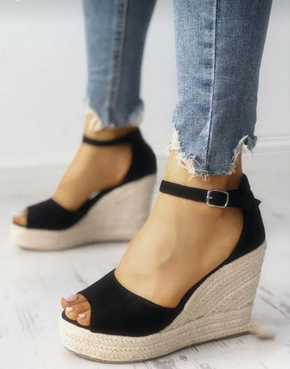 Evelyn | Wedge Sandals for Women - Chic Peep Toe Wedge Heels-2