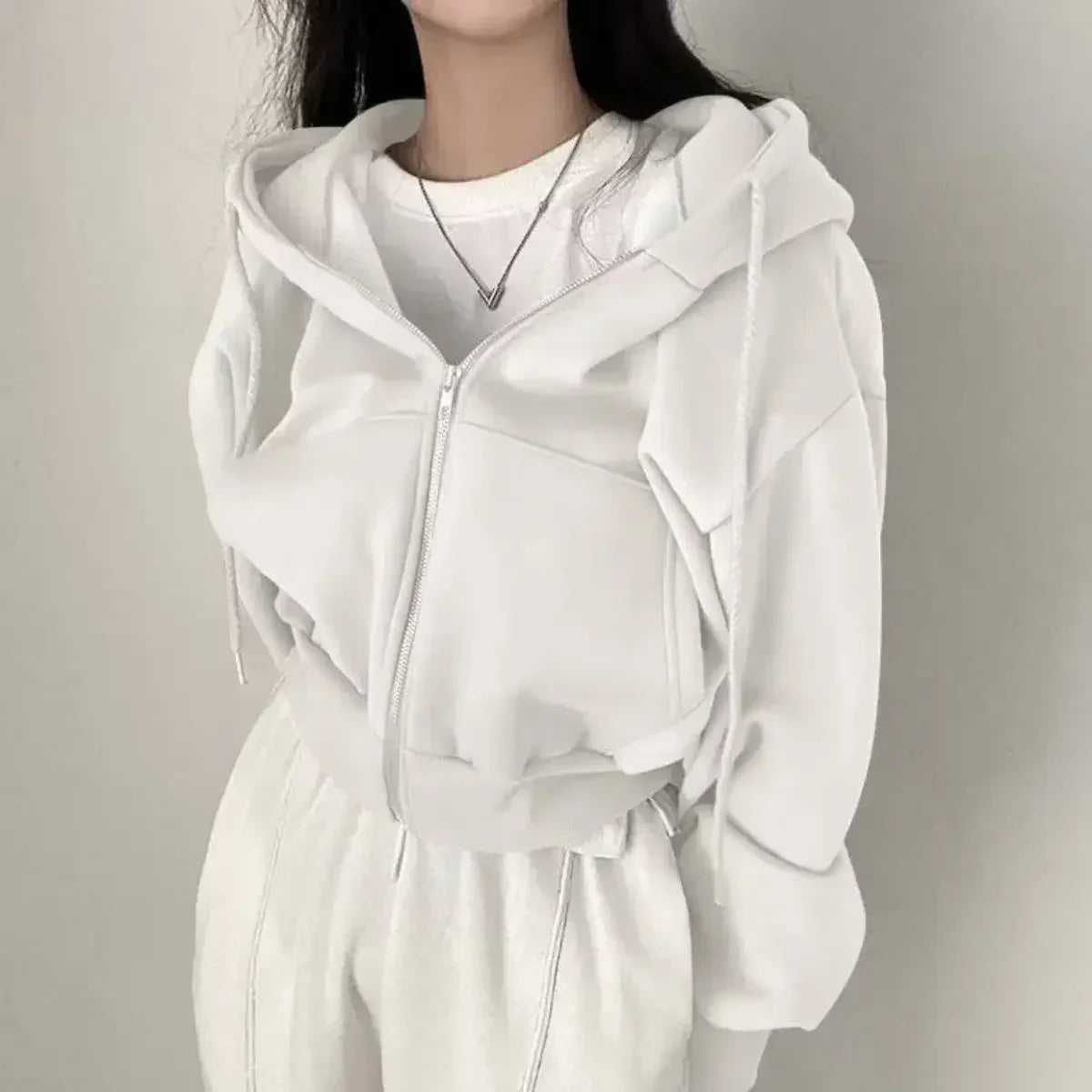 Feminine Hoodie Crop Top for Ladies