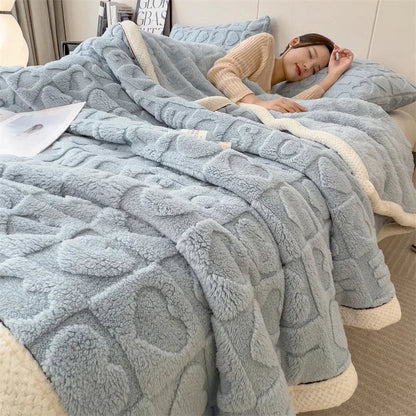 Plush Fuzzy Valentine Thick Throw Blanket