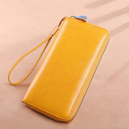 Premium Leather Travel Clutch Wallet with Phone Pocket
