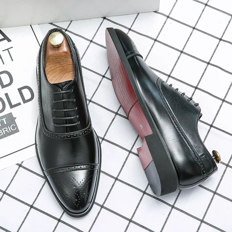 Traditional Leather Mens Lace Up Shoes - Luxivelle