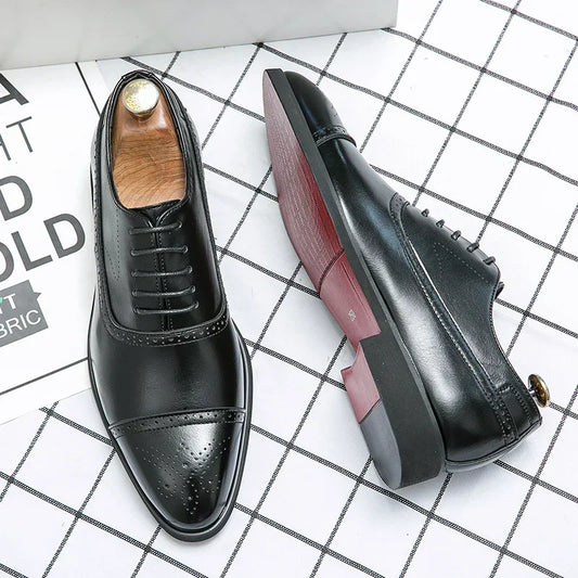 Traditional Leather Mens Lace Up Shoes - Luxivelle