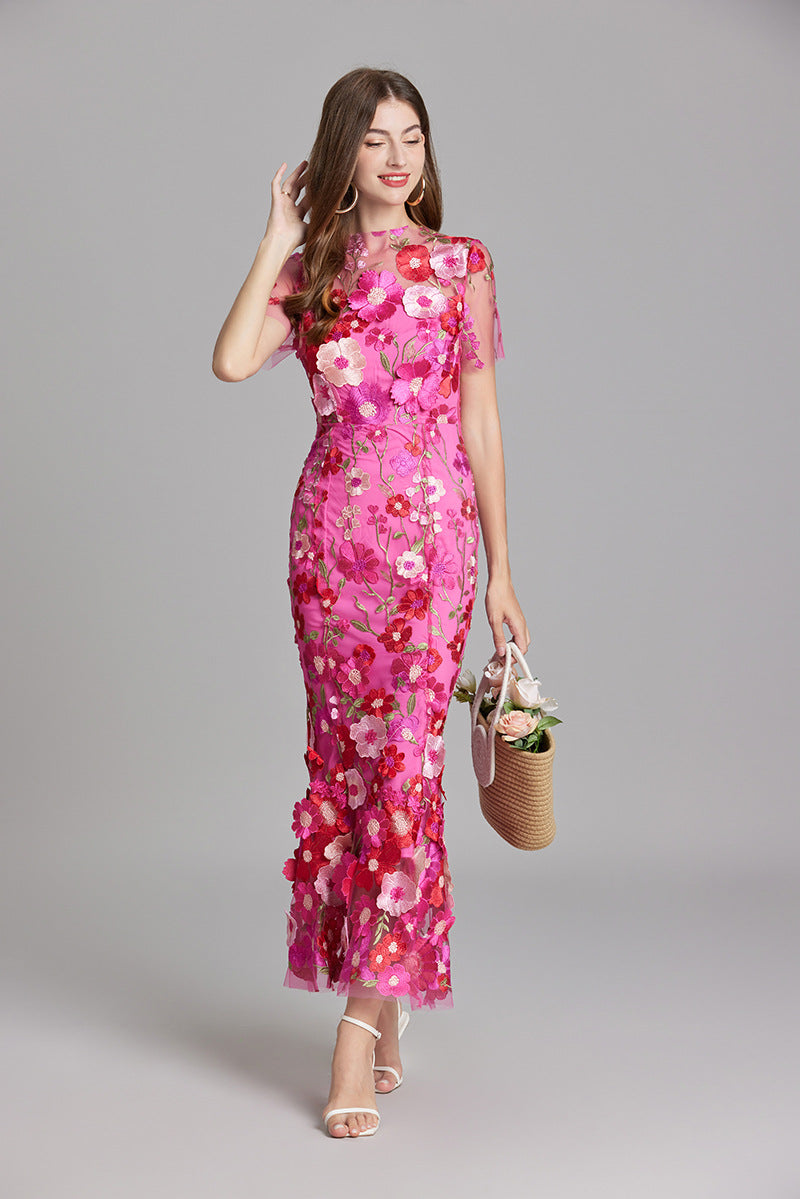 Beautiful Floral Lace Maxi Dress for Women