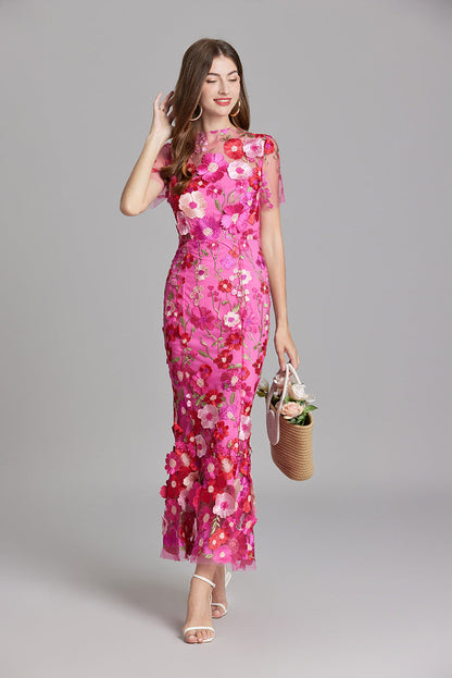 Beautiful Floral Lace Maxi Dress for Women