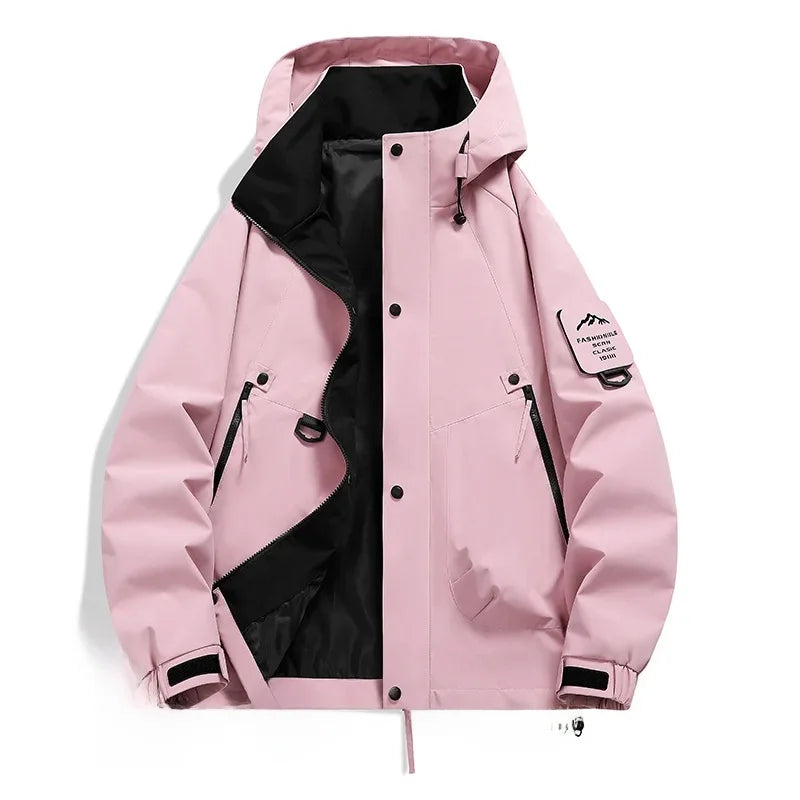 Warm Mens Ski Jacket with Hood and Fleece Lining