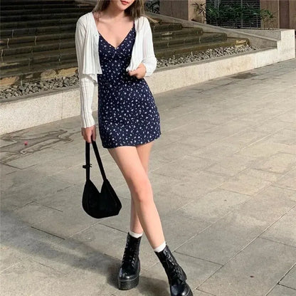 Lina | Sundress - Elegant V-Neck Linen Midi Dress for Summer-1