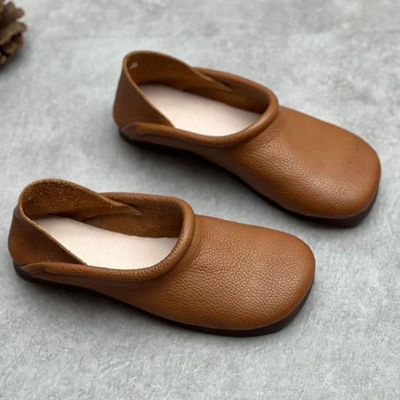 Natural Vegan Flat Shoes - Luxivelle