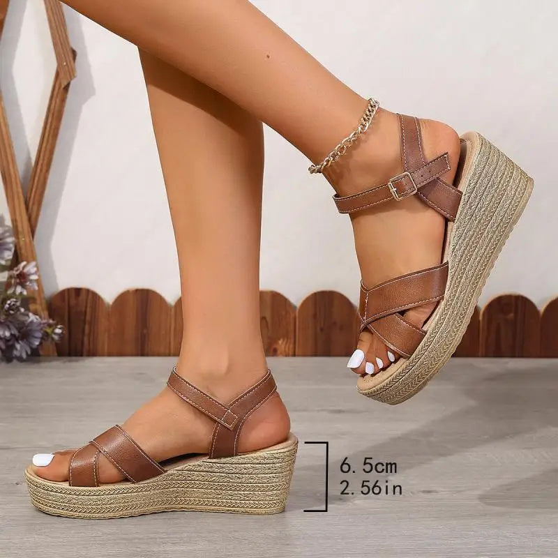 Stylish High Heel Wedge Sandals