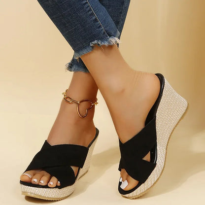 Fashionable High Heel Wedge Sandals - Luxivelle