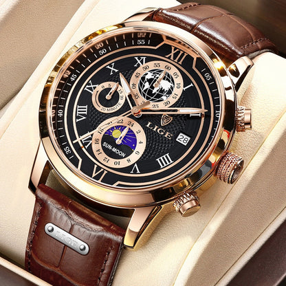 Modern Leather Chronograph Men's Watch