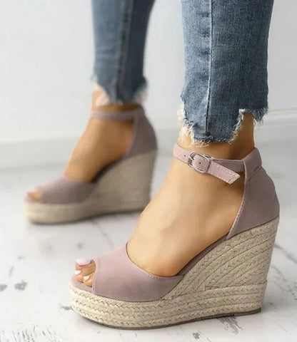 Variant image for Evelyn | Wedge Sandals for Women - Chic Peep Toe Wedge Heels-2