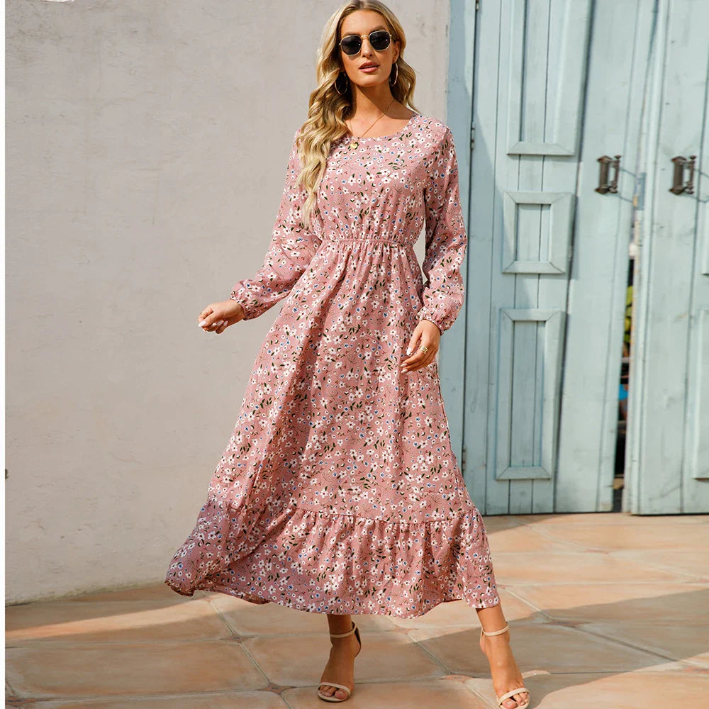 Variant image for Bella | Long Sleeve Floral Maxi Dress for Women-4