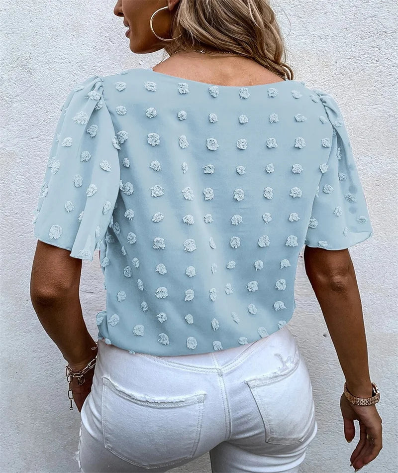 Women's Elegant Blouse with Floral Patterns