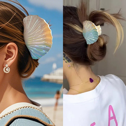 Colorful Ocean Shell Hair Clip for Women Beach Hairstyle