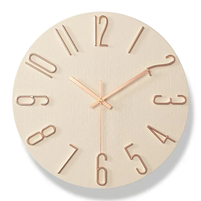 Simple Wood Wall Clock – Quiet Quartz Modern Design