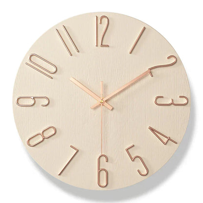 Simple Wood Wall Clock – Quiet Quartz Modern Design