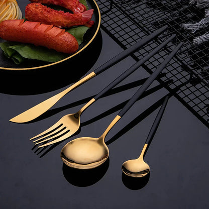 Elegant 24K Gold Flatware Set - Luxivelle
