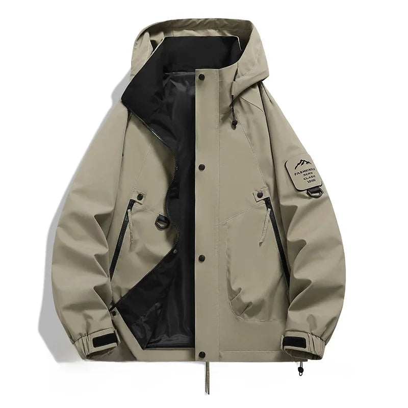 Warm Mens Ski Jacket with Hood and Fleece Lining