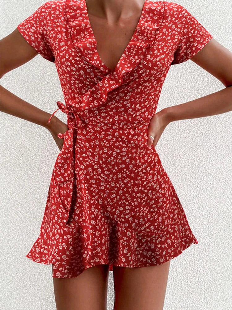 Floral Delight | Women's A-Line Summer Dress-1
