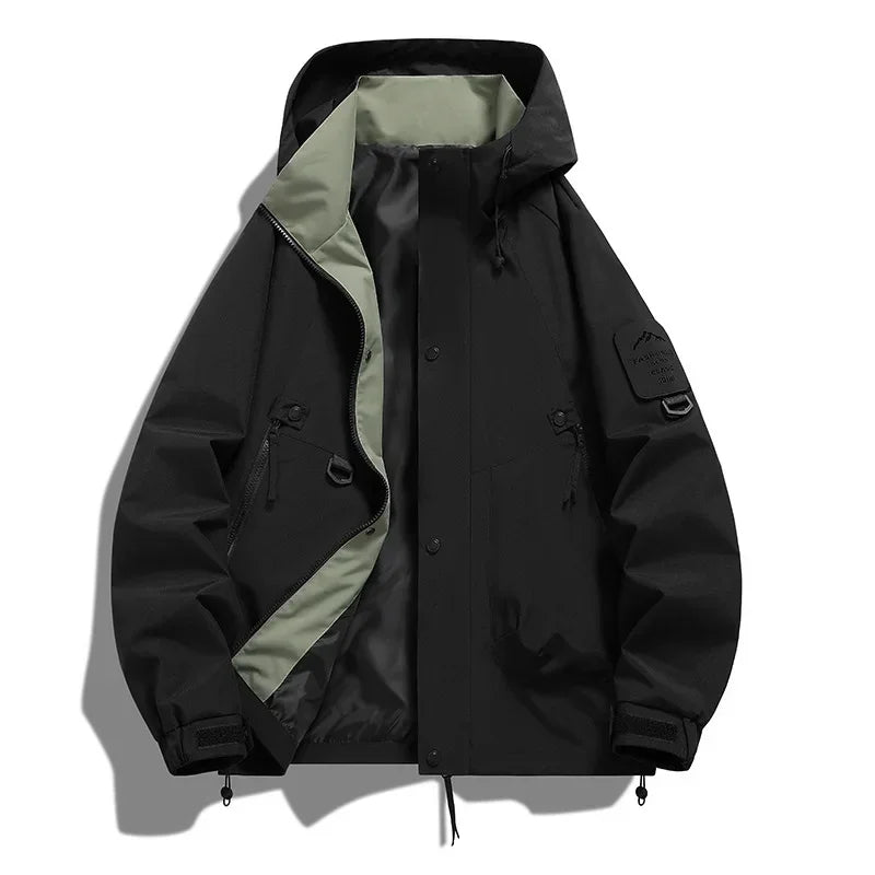 Warm Mens Ski Jacket with Hood and Fleece Lining