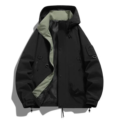 Warm Mens Ski Jacket with Hood and Fleece Lining