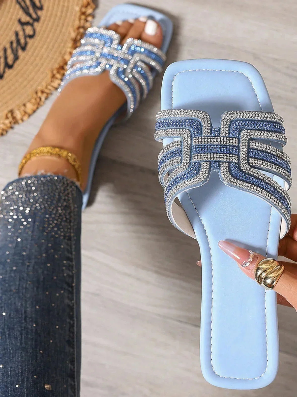 Luxury Crystal Slide Footwear