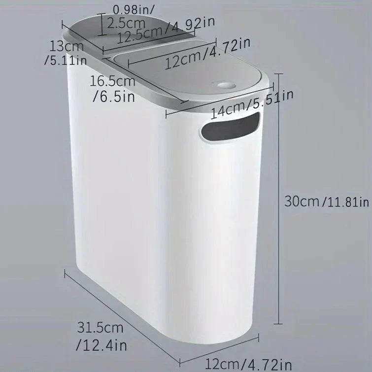 Big 10L Bathroom Trash Can with Compact Design