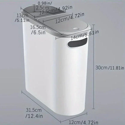 Big 10L Bathroom Trash Can with Compact Design