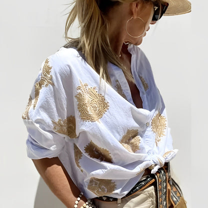 Women's Casual Comfort Fit Button Shirt