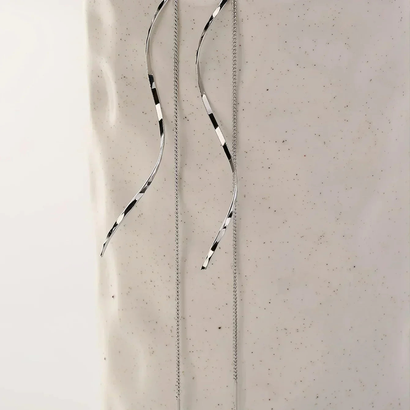 Dangling Wave Drop Earrings