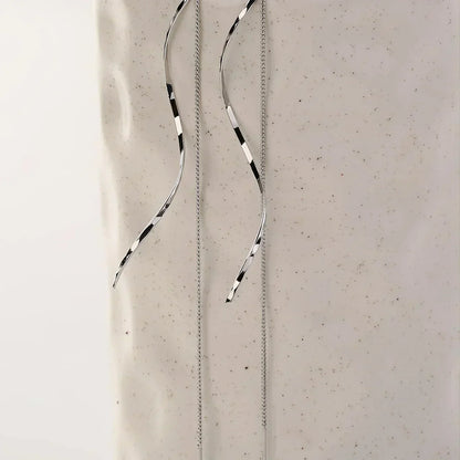 Dangling Wave Drop Earrings