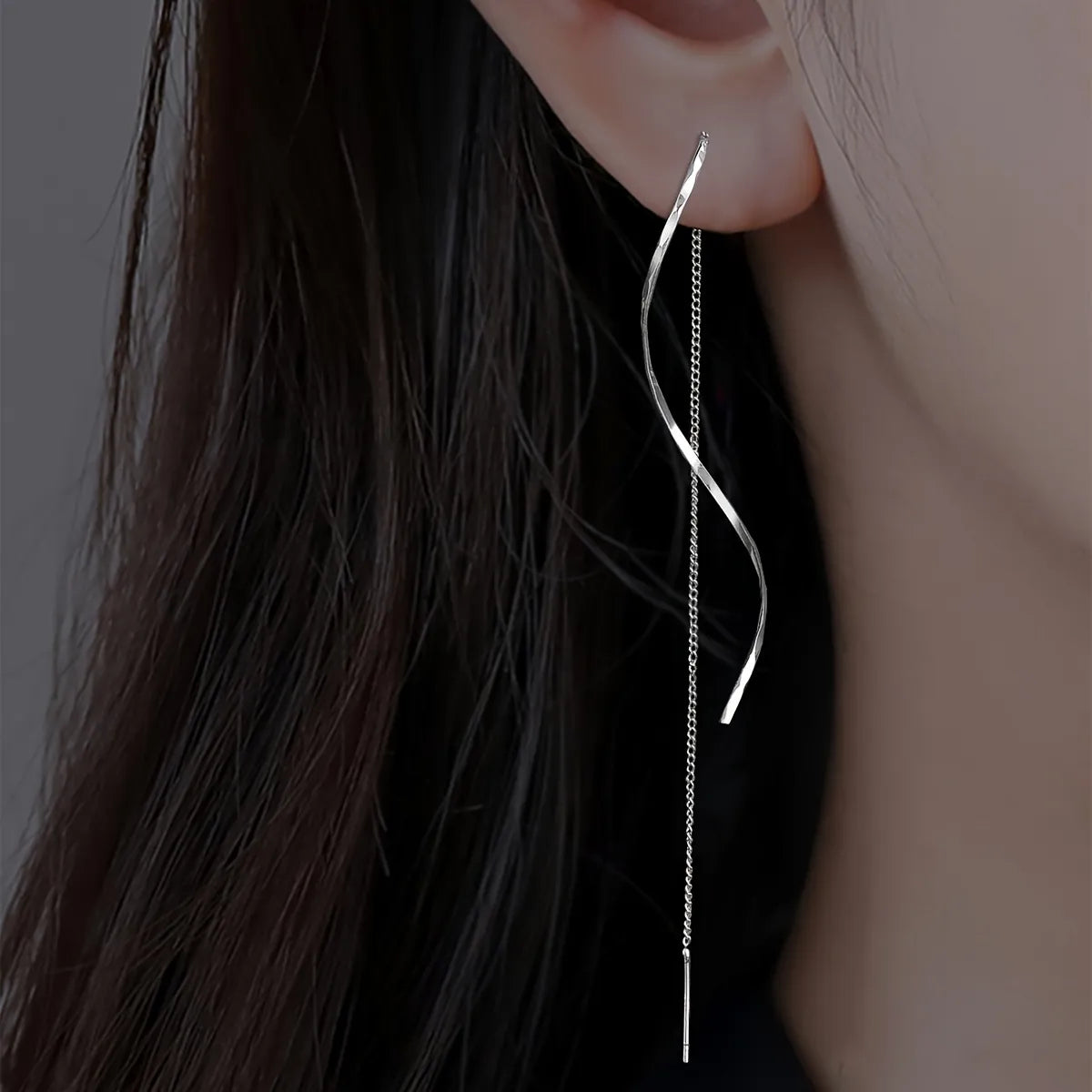 Dangling Wave Drop Earrings