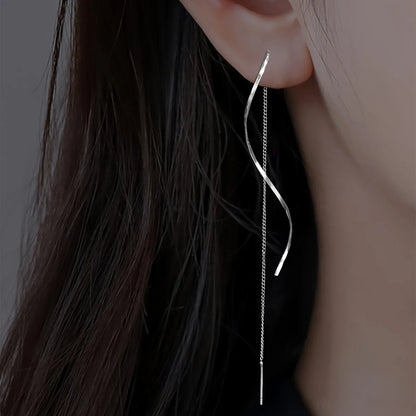 Dangling Wave Drop Earrings
