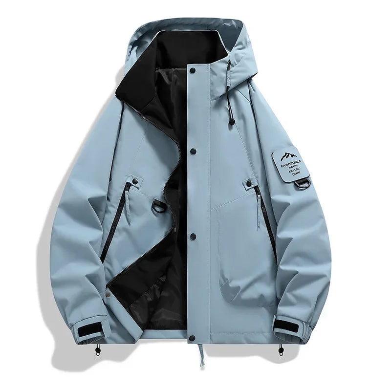 Warm Mens Ski Jacket with Hood and Fleece Lining