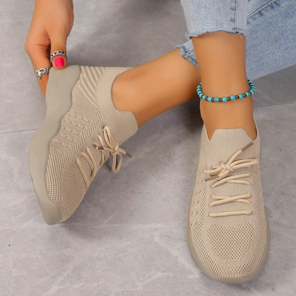 Variant image for Lara Comfort Shoes - Stretch Knitted Fabric, Orthopedic Support for Standing All Day-19