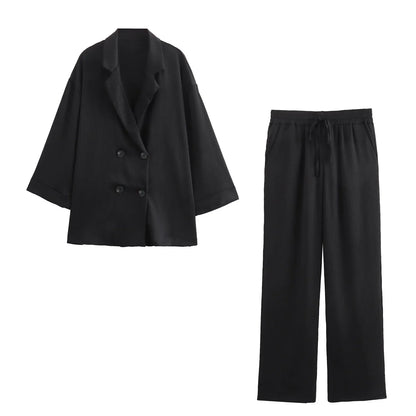 Variant image for Autumn Elegance | Women's Suit Blazer and Trousers Set-2