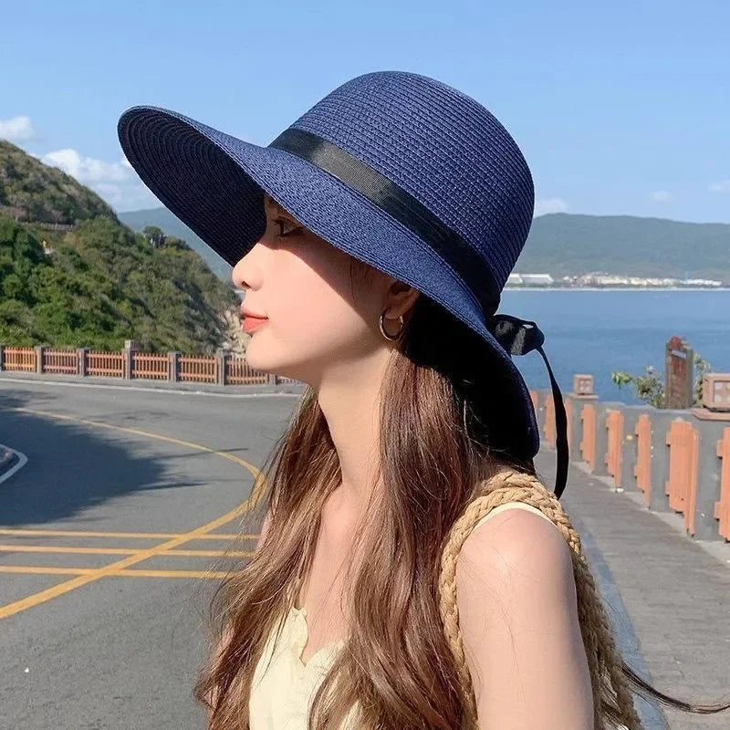 Luxe Eave | Wide Brimmed Straw Beach Hat-3