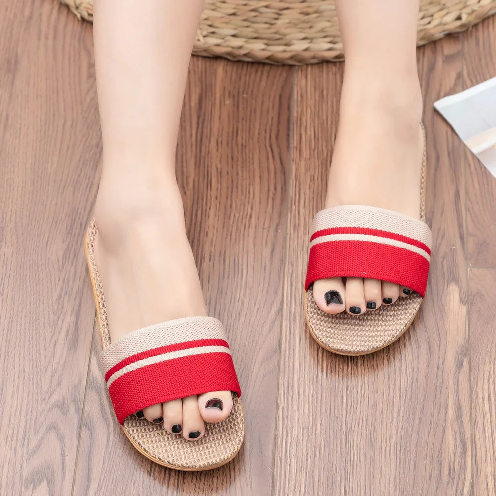 Summer Breeze | Indoor Slippers for Women - Lightweight Linen with Anti-Slip Sole-3