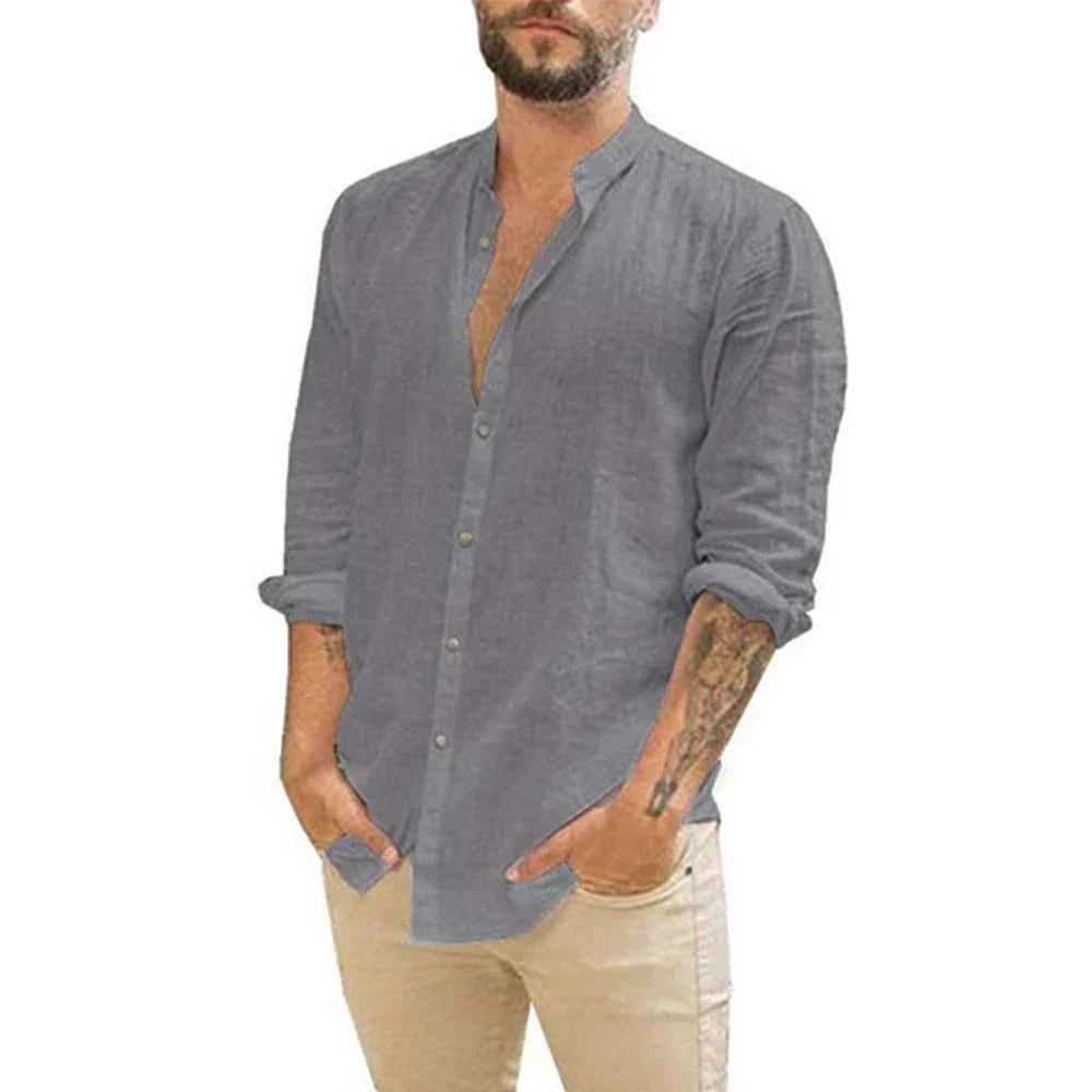 Relaxed Fit Summer Cotton Shirt Beachwear Casual Top